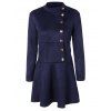 Manches longues boutonné Une robe de ligne - Bleu profond XL