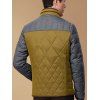 Color Block Spliced ​​design Argyle Zip-Up Down Jacket - multicolore L