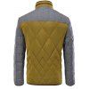 Color Block Spliced ​​design Argyle Zip-Up Down Jacket - multicolore M