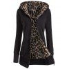 Veste épaisse à capuche à motif léopard avec zip - Noir 2XL