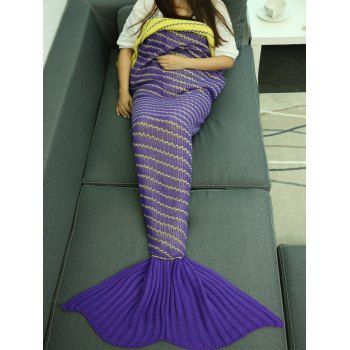 

Crochet Oblique Wrap Sofa Mermaid Blanket, Purple