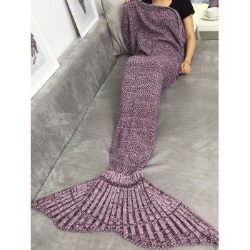 

Handmade Knitting Sleeping Bag Sofa Wrap Mermaid Tail Blanket, Flax