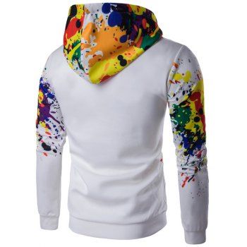 2018 Colorful Splatter Paint Long Sleeve Hoodie WHITE M In Hoodies ...