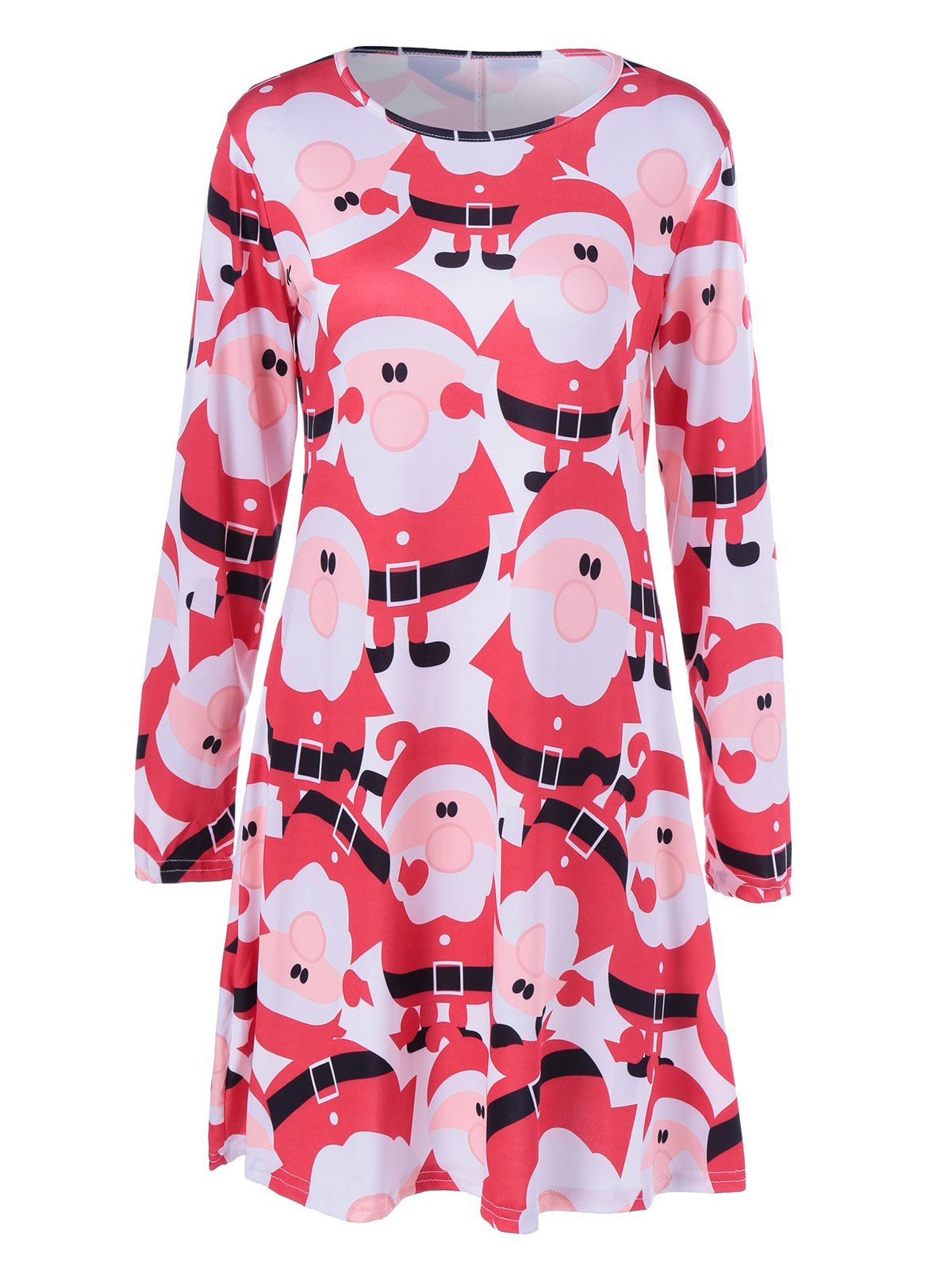 

Santa Claus Christmas Fit and Flare Mini Dress, Red