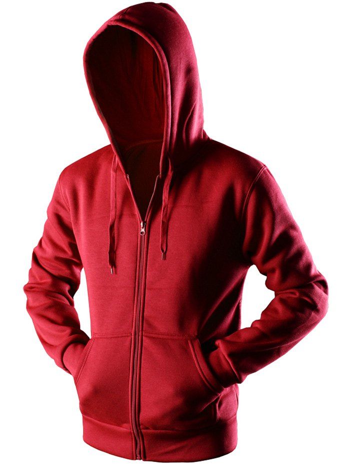 

Sportive Full Zip Pocket Hoodie, Red