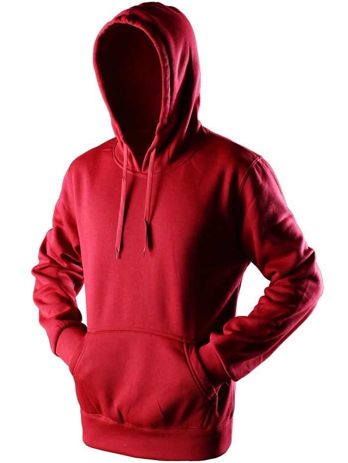 

Kangaroo Pocket Drawstring Pullover Hoodie, Red