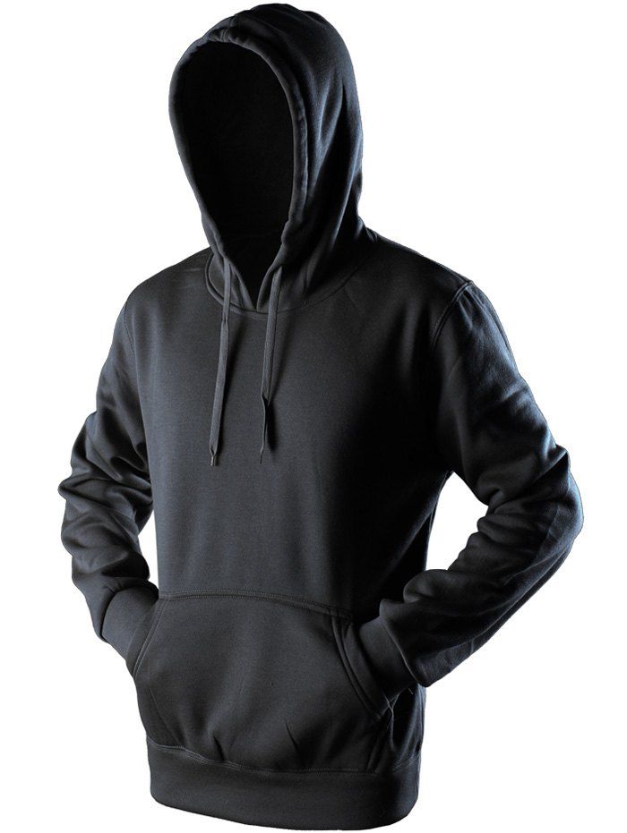 

Kangaroo Pocket Drawstring Pullover Hoodie, Black