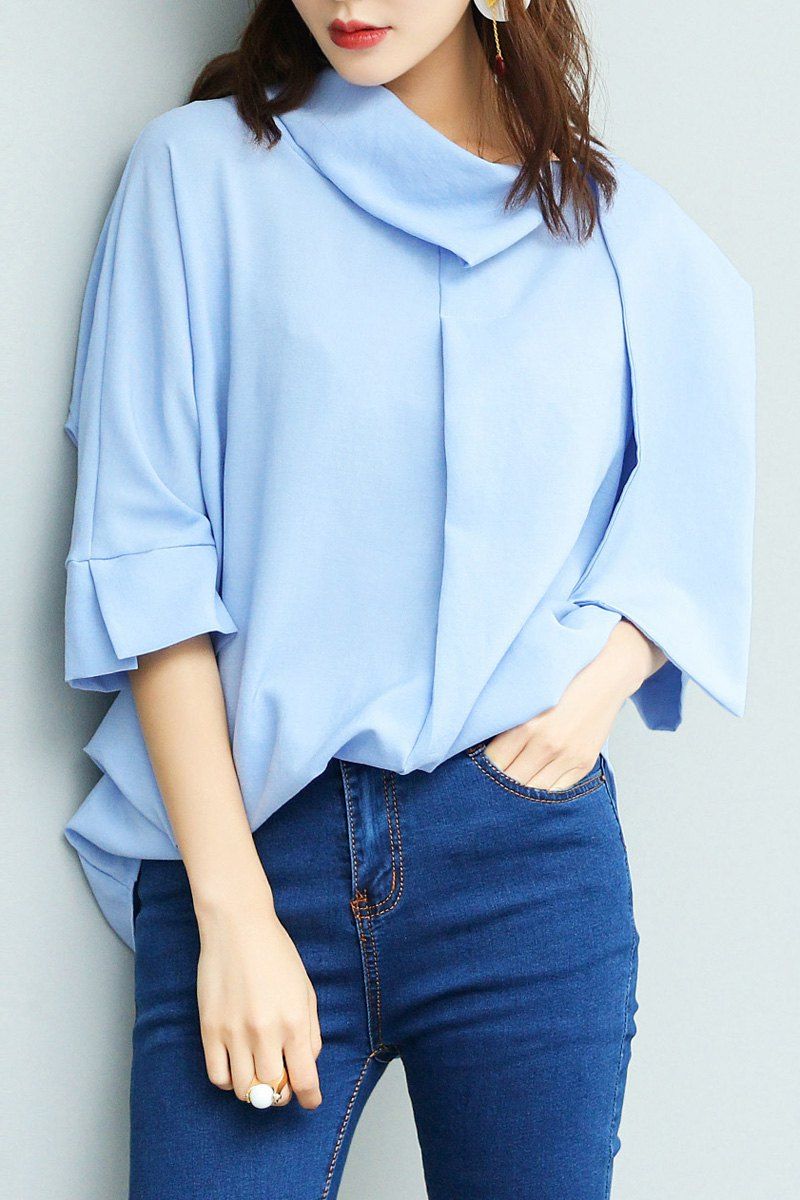 

Batwing Raglan Sleeve Top, Light blue