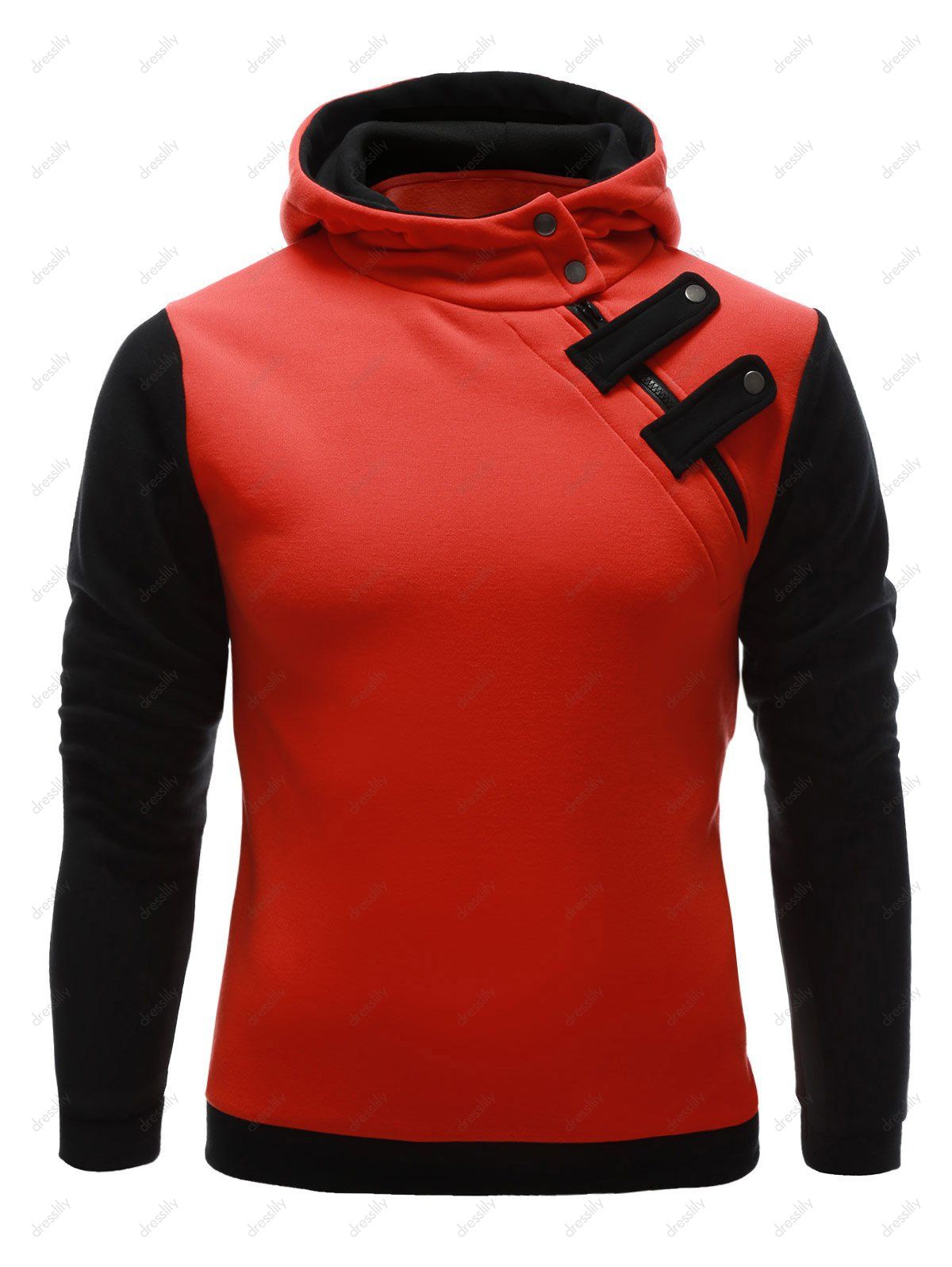 mens orange zipper hoodie