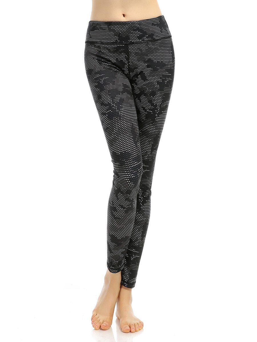 

Printed High Stretchy Running Leggings, Black