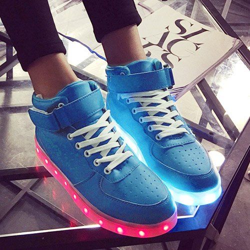 Lumières Up Tie Up Led Chaussures Luminous - Bleu 37