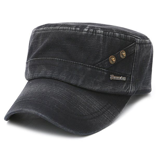 

Canvas Sport Letter Retro Military Hat, Black