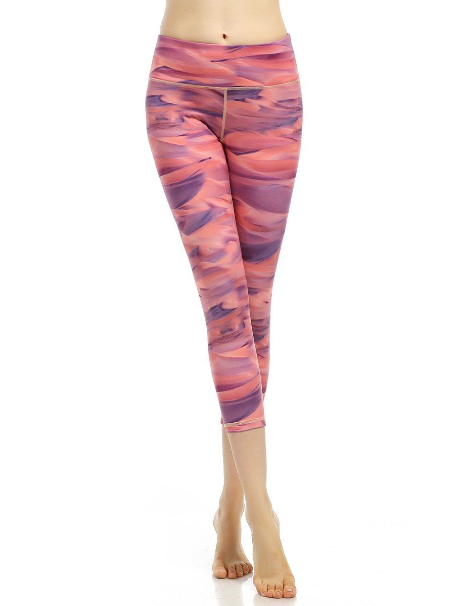 

Abstract Print Stretchy Cropped Leggings, Watermelon red