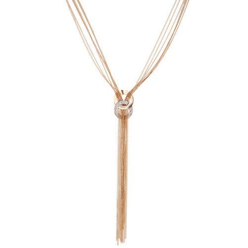 

Layered Rhinestone Circle Pendant Necklace, Golden