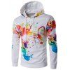 Colorful Imprimer Splash-Ink Sweatshirt à capuche - Blanc 2XL