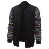 Style Ethnique Géométrique Imprimer Splicing stand Collar Jacket - Noir S
