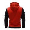 Sweatshirt à Capuche à Manches Longues Deux Tons de Couleurs avec Zip sur le Côté pour Hommes - Orange XL