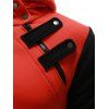 Inclined Zipper Color Block Hooded Long Sleeves Men's Hoodie - ORANGE XL