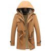 Manteau en laine à capuche amovible ,ceinturé - Kaki 3XL