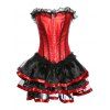 Strapless Layered Lace Spliced Corset - RED 2XL