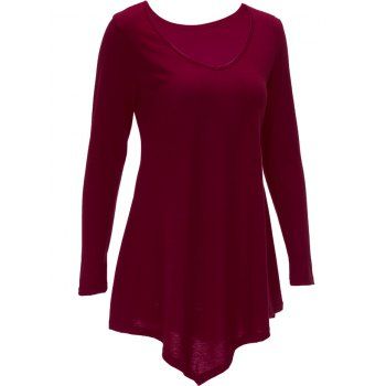 best long sleeve asymmetric t shirt skater dress