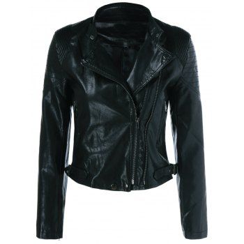 2018 Biker Faux Leather Jacket BLACK XL In Jackets & Coats Online Store ...