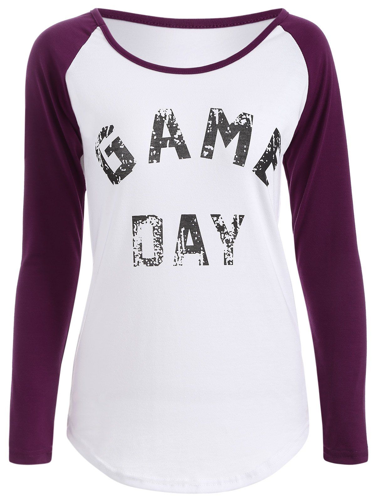 

Game Day Print Baseball T Shirt, Purple