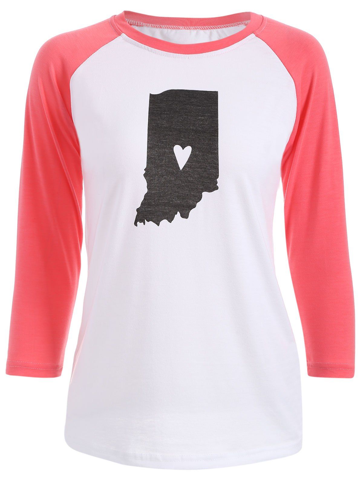 

3/4 Sleeve Baseball T Shirt, White
