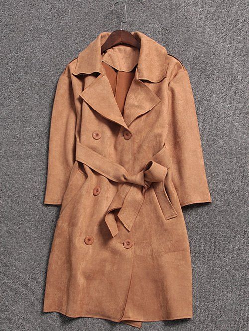 Manteau Slim Double Breasted Trench - Camel S