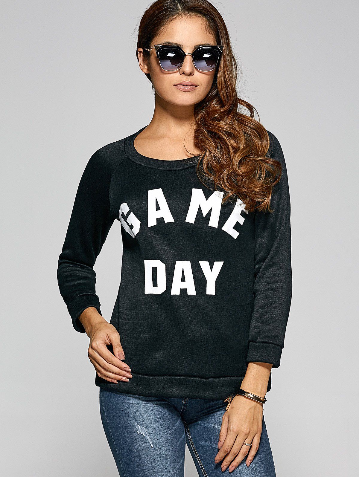 

Game Day Print Pullover Sweatshirt, Black