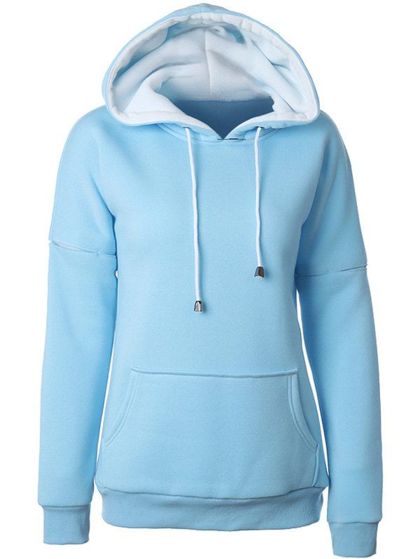

Casual Raglan Sleeve Hoodie, Azure