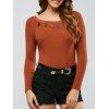 Colorful frangée Bodycon Pull Tricots - Camel ONE SIZE