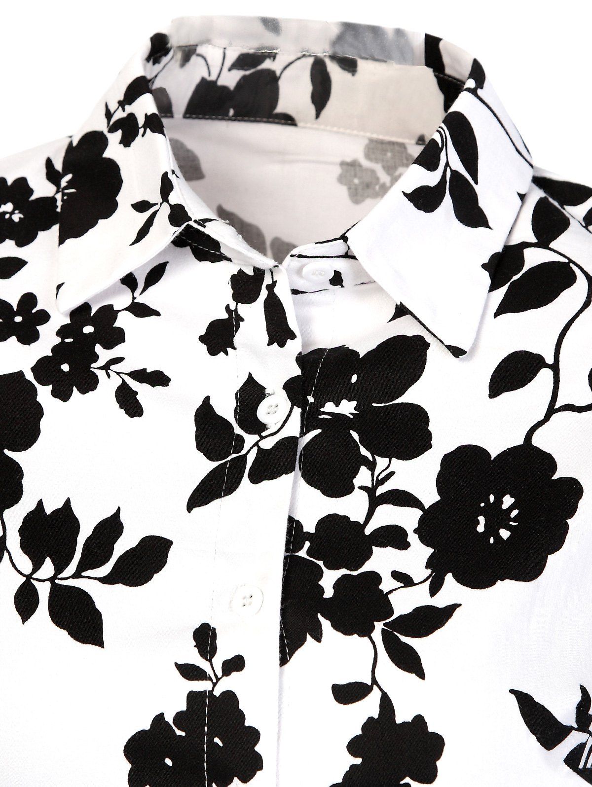 2018 Vintage Buttoned Floral Print Dress WHITE/BLACK M In Vintage ...