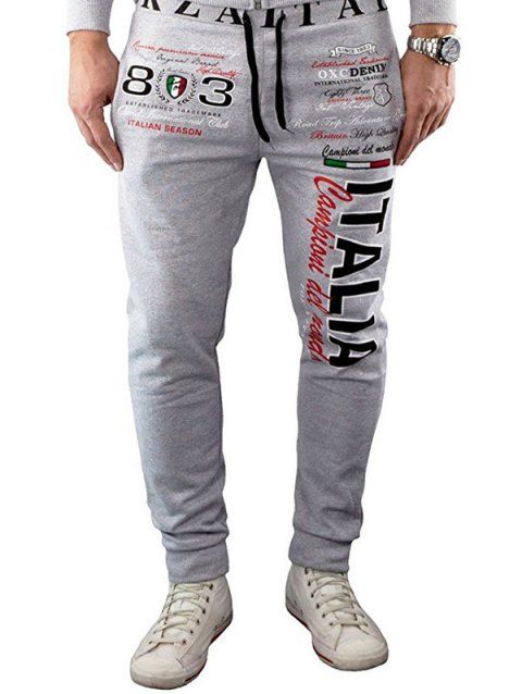 drawstring gecko pattern print narrow feet men's jogger pants