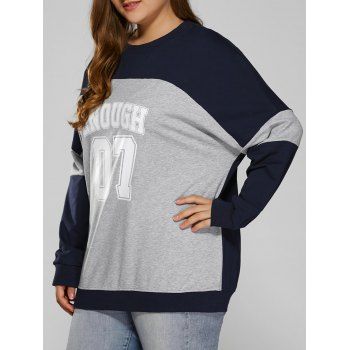 

Color Block Plus Size Sweatshirt, Blue/gray