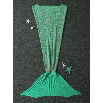 

Soft Polka Dot Knitting Sleeping Bag Sofa Wrap Mermaid Tail Blanket, Turquoise