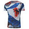 Col rond manches courtes 3D T-shirt sanglant Imprimer - multicolore S