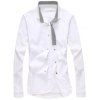 Snap Bouton Up Rayé Uni Chemise Doublée - Blanc XL