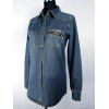 Vintage Zipper poches Veste en jean - Bleu Toile de Jean S