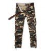 Pockets Embellished Camouflage Straight Leg Zipper Fly Cargo Pants - KHAKI 30