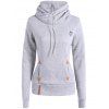 Hoodie Casual Patched - Gris Clair M
