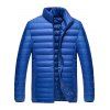 Zipper Mouche Pied De Col Vers Le Bas Jacket - Bleu M