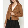 Zipper Fly Chamois Biker Jacket - Brun L