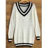 V Neck Furcal Sweater - Blanc 2XL