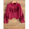 Turn Down Collar Glands Suede Jacket - Rouge S