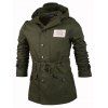 Applique Agrémentée Drawstring Hooded Jacket - Vert Armée 2XL