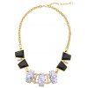 Faux Gem strass Collier Oval - multicolore 