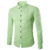 Plus Taille Slimming Col Rabattu Manches Longues - Pomme Verte M