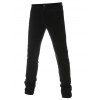 Zipper Fly Fleece Doublure Pantalon en velours côtelé uni - Noir 29