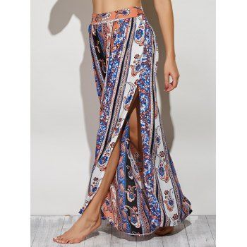 [17% OFF] 2024 Bohemian Paisley Pattern High Slit Maxi Skirt In ...